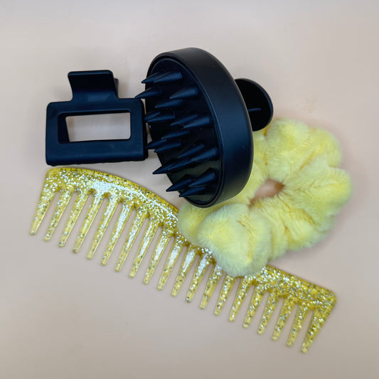 Scalp Massager & Hair Accessories Bundle